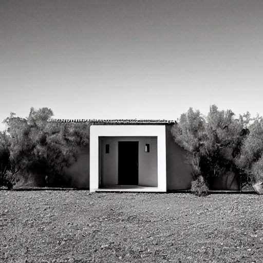 Image similar to a door suburban house, in a desert,