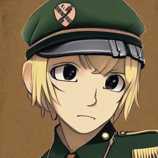 Image similar to beautiful little blonde boy in nazi uniform. made in abyss art style, inspired by kris from deltarrune, cute detailed artwork, anatomically correct, soft details, ilya kuvshinov, reflection, perfect composition, portrait, illumination, digital art, detailed anime soft face, symmetrical face, western comic, illustration, realistic, nazism