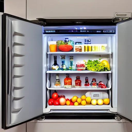 Image similar to television screen showing the inside of a refrigerator