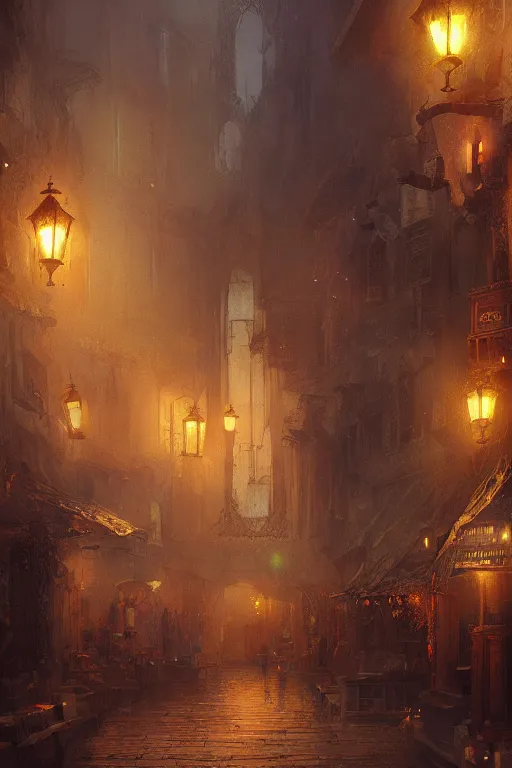 Image similar to inside the antique city of Avalon at dusk, intricate, elegant, volumetric lighting, digital painting, highly detailed, artstation, sharp focus, illustration, concept art, ruan jia, steve mccurry