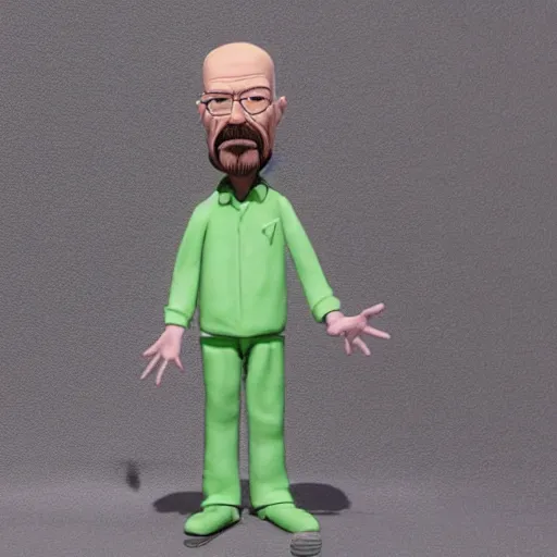 Prompt: walter white as a claymation character