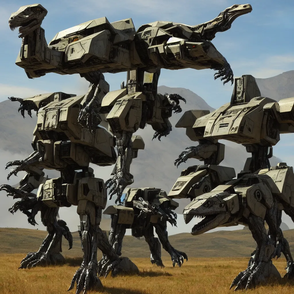 Prompt: mechwarrior velociraptor