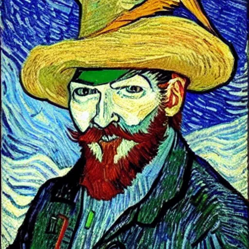 Image similar to guy fawkes playing nintendo, van gogh painting,