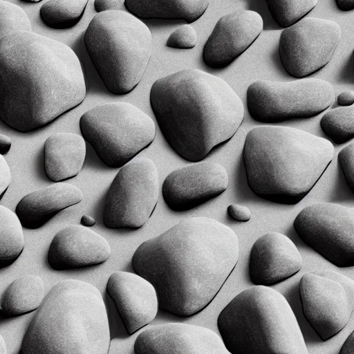 Prompt: a black and white drawing of rocks on a gray background, an ambient occlusion render by jacob more, polycount, photorealism, ambient occlusion, sketchfab