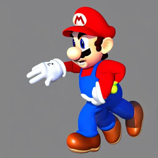 Prompt: a 3 d render of mario wearing a sonic suit