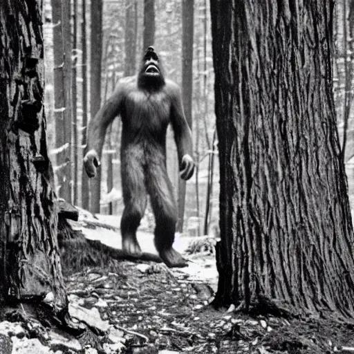 Image similar to real bigfoot caught on film, photograph