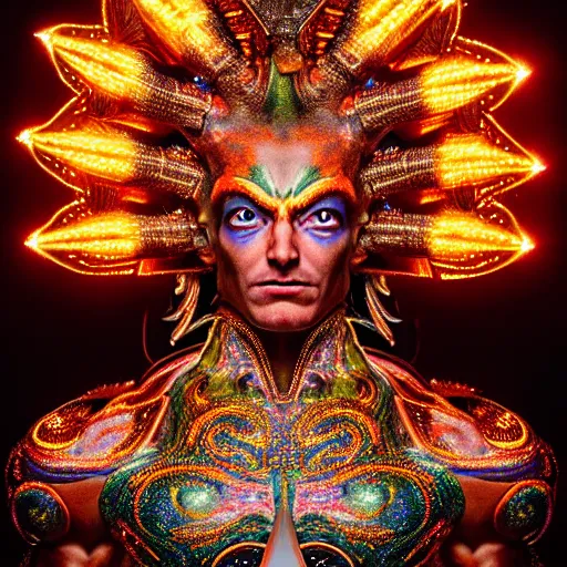 Prompt: uhd photorealisitc inspiring photo of a cosmic gogeta powered up. intricate details. ornate costume. glowing, powering up. hyperdetailed, accurate, global lighting. accurate face. symmetrical face. correct face. photo by annie leibowitz and steve mccurry