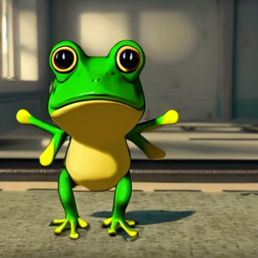 Image similar to frog pokemon, wes anderson, screenshot from call of duty black ops 2