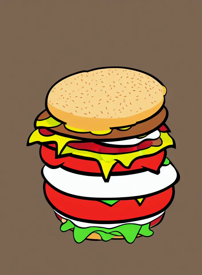 Image similar to pop art illustration of a cheeseburger, adobe illustrator