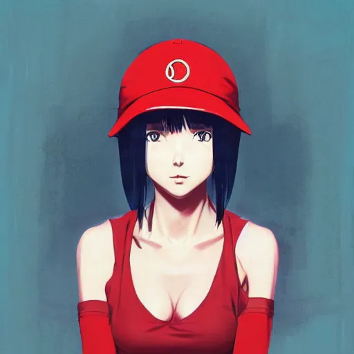 Prompt: manga girl in a red hat, fine - face, audrey plaza, realistic shaded perfect face, fine details. anime. realistic shaded lighting poster by ilya kuvshinov katsuhiro otomo ghost - in - the - shell, magali villeneuve, artgerm, jeremy lipkin and michael garmash and rob rey