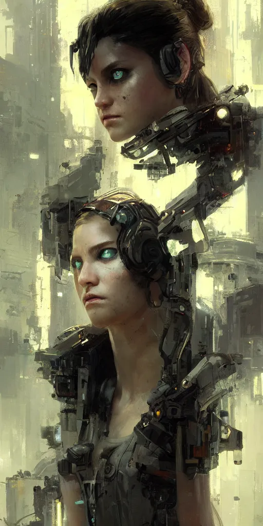 Image similar to female cyberpunk, beautiful face, rule of thirds, intricate outfit, spotlight, by greg rutkowski, by jeremy mann, digital painting