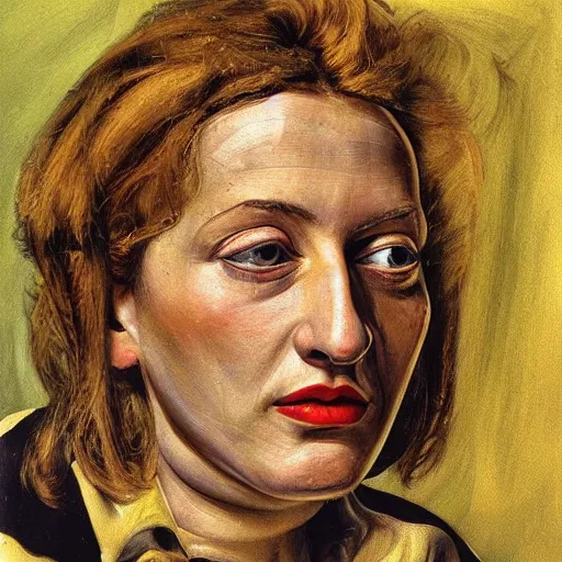 Image similar to high quality high detail painting by lucian freud, hd, portrait of madonna