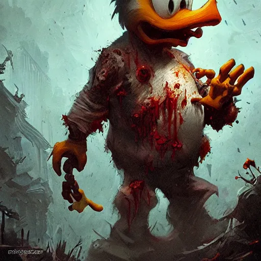 Image similar to zombie donald duck geog darrow greg rutkowski