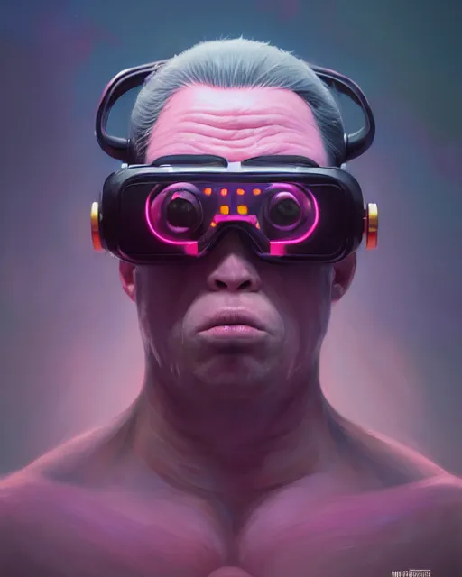 Prompt: highly detailed vfx portrait of a character of a wrestler with vr goggles, stephen bliss, chalk, unrealengine, greg rutkowski, loish, rhads, beeple, chalk, makoto shinkai and lois van baarle, ilya kuvshinov, rossdraws, tom bagshaw, basil gogos