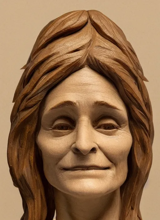 Image similar to high intricate bust of an margot kidder 1 9 7 0 carved from wood in baroque style, studio light, maria panfilova, andrea savchenko, mike kime, ludovic plouffe, qi sheng luo, oliver cook, trending on artstation