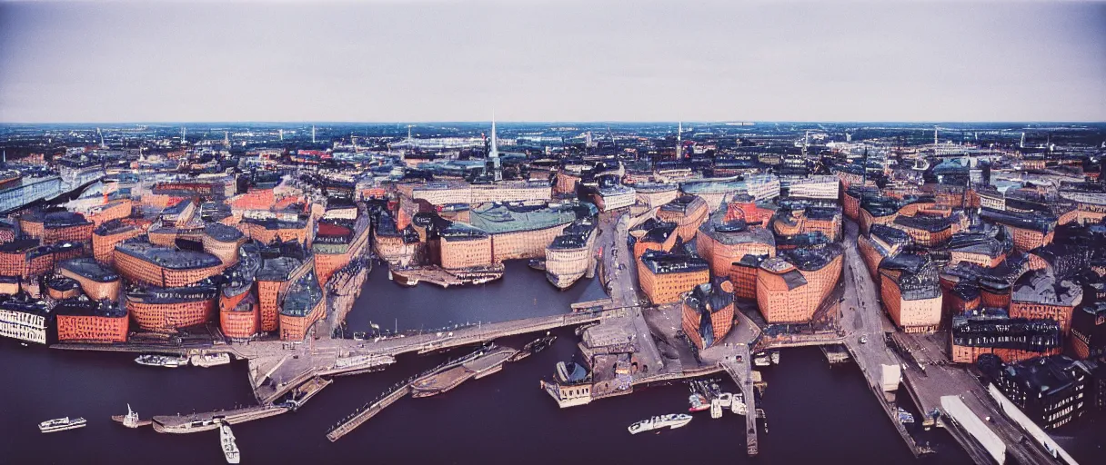 Image similar to Professional photo of Stockholm from the year 3000, Arriflex ii, 35mm lens, award-winning, city, traffic