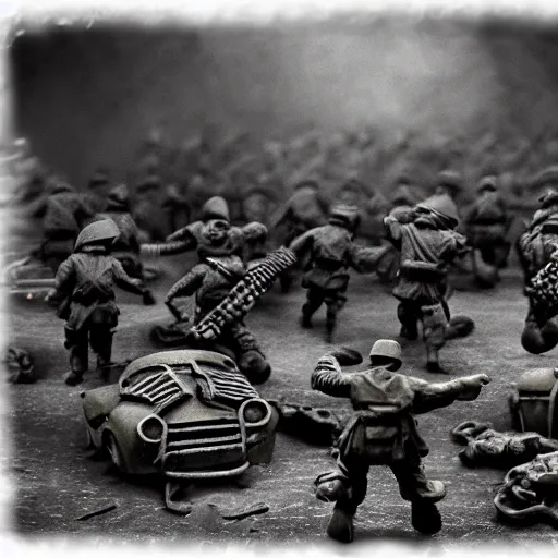 Image similar to world war 2, extremely detailed claymation art, dark, moody, foggy