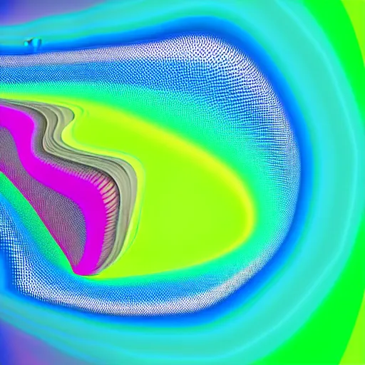 Image similar to a Fluid Simulation of a space shuttle, large eddies, Colourful, CFD , Multiphase flow, hexagonal mesh