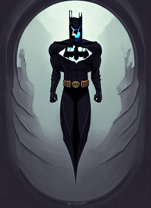 Image similar to symmetry!! full shot!!, full body portrait!! of batman, line sketch!!, dark atmosphere, glowing lights!! intricate, elegant, highly detailed, digital painting, artstation, concept art, smooth, sharp focus, illustration, art by kael ngu and santa fung, comic art