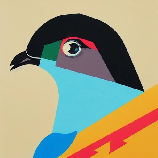 Image similar to majestic pigeon, royal bird, profile picture by Sachin Teng, asymmetrical, Organic Painting , Matte Painting, geometric shapes, hard edges, graffiti, street art:2 by Sachin Teng:4