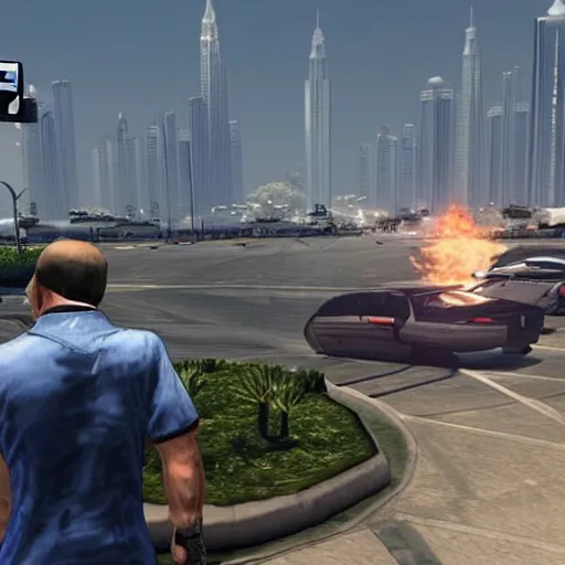 Image similar to gta : dubai, final fantasy