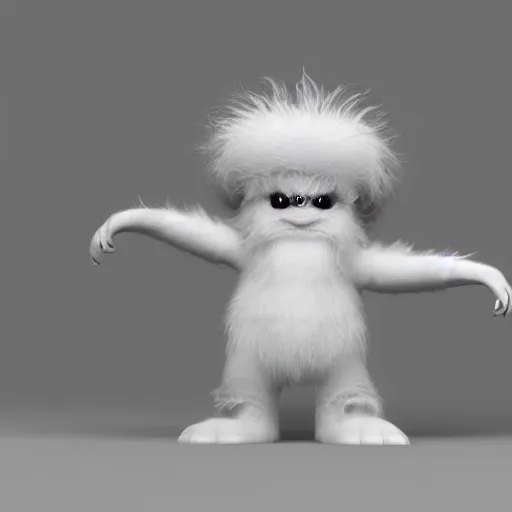 Image similar to cute fluffy alien creature character concept 3 d render with detailed fur 4 k