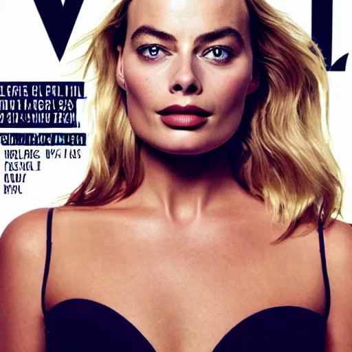 Image similar to margot robbie overweight, fashion magazine photography, soft lighting