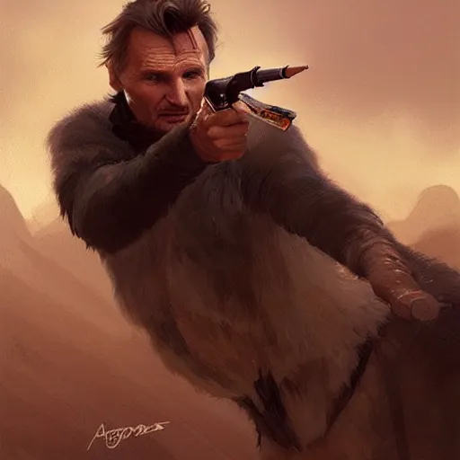 Prompt: liam neeson fighting wolves with crack pipe, highly detailed digital painting, artstation, concept art, sharp focus illustration art by artgerm and greg rutkowski and alphonse mucha