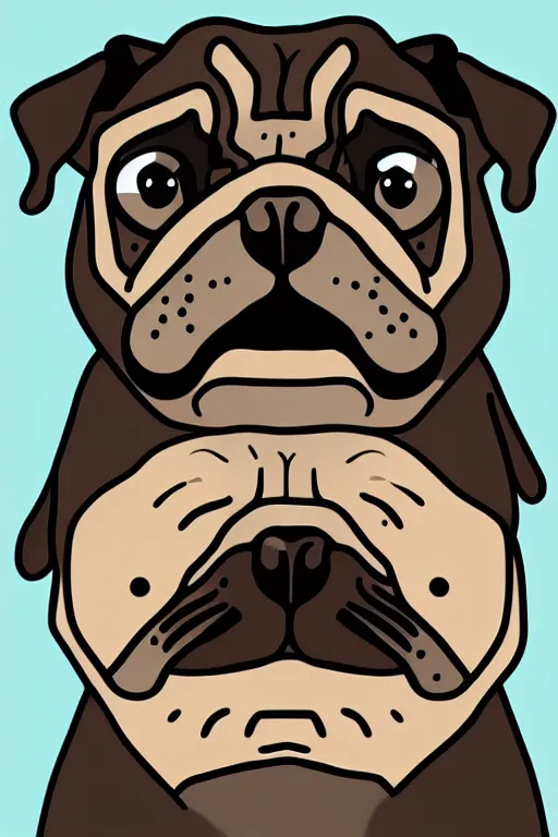 Image similar to Portrait of a drug dealer pug, sticker, andromorphic, colorful, illustration, highly detailed, simple, smooth and clean vector curves, no jagged lines, vector art, smooth