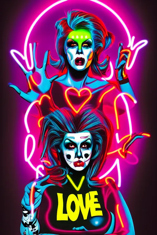 Image similar to love dont live here anymore, twiztid. pop art, no duplicate image, glowing lights, ultra details, digital painting, artstation, concept art, smooth, sharp focus, illustration, intecrate details, art by richard hamilton and mimmo rottela, pixels art by kirokaze and paul robertson