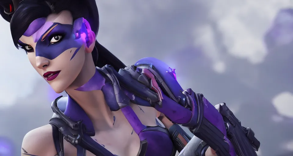 Image similar to widowmaker, overwatch, 4 k, screenshot, high detailed