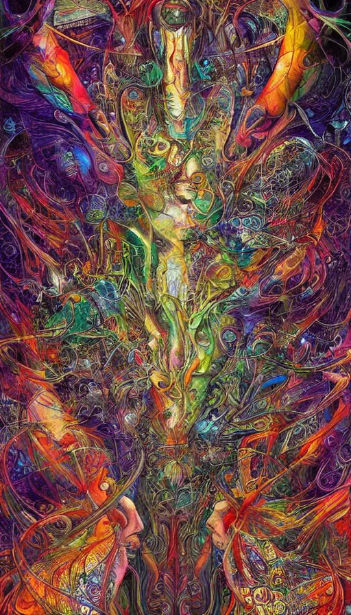 Prompt: Psytrance Artwork, by Android jones,