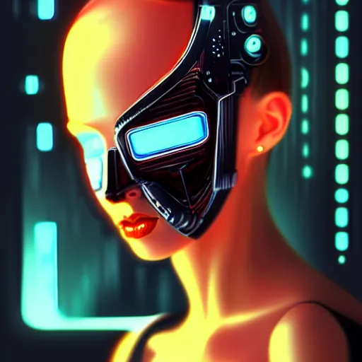 Image similar to face mask on beautiful woman face, cyberpunk art by kuno veeber, cgsociety, computer art, ultra detailed, futuristic, anime aesthetic