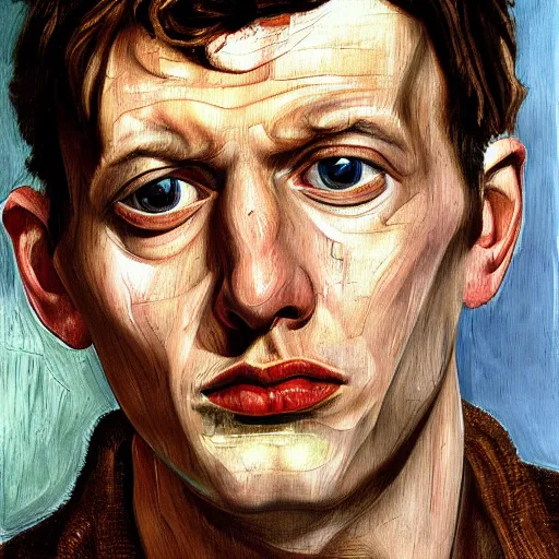 Image similar to high quality high detail painting by lucian freud, hd, ian curtis