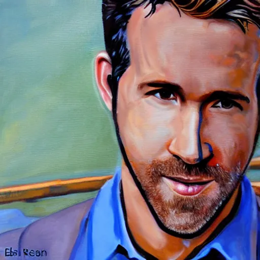 Prompt: ryan reynolds painted by agar, eileen high detail