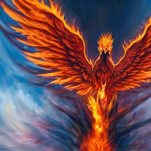 Prompt: hyperdetailed image of a creepy phoenix with its full body flaming and wings spread 8 k extremely detailed hd hyperrealism fiery extremely accurate
