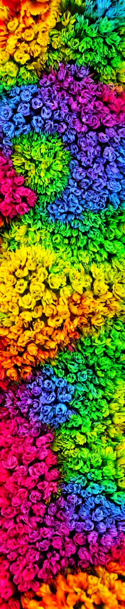 Image similar to vertical macro rainbow flowers