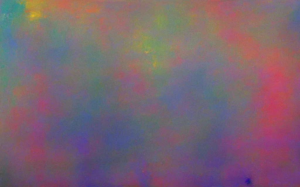 Image similar to move still from morn to midnight, award winning oil painting, iridescent color palette ( chromatic aberration )