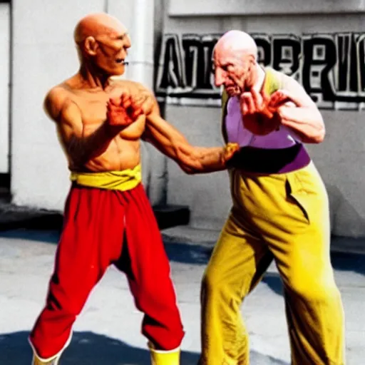 Image similar to picard vs dhalsim from street fighter real