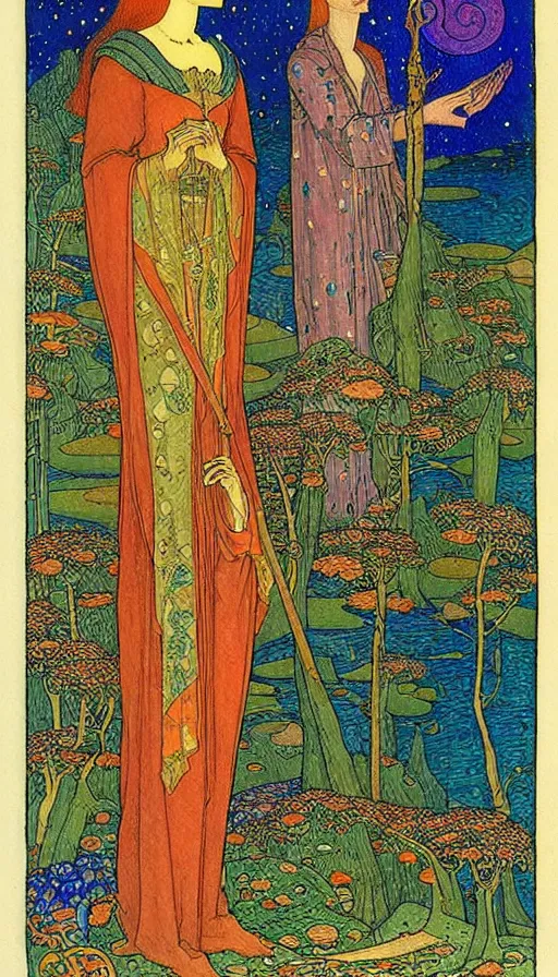 Prompt: the two complementary forces that make up all aspects and phenomena of life, by Ivan Bilibin,