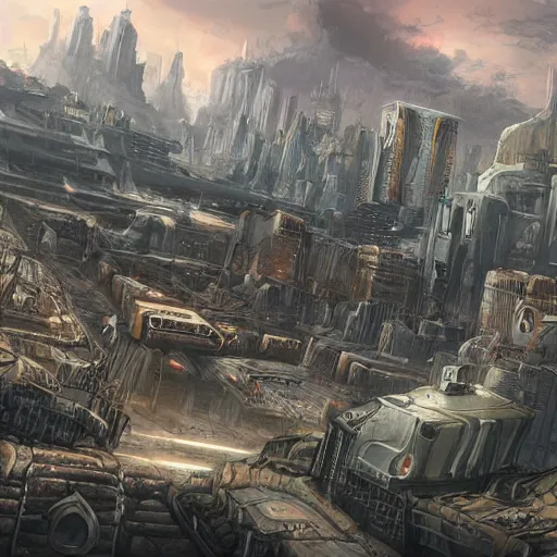 Image similar to landscape of apocalypse city, marvel illustration, by stanley artgerm lau