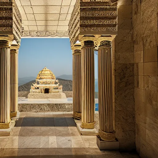 Prompt: a beautiful temple dedicated to zeus, award winning photograph