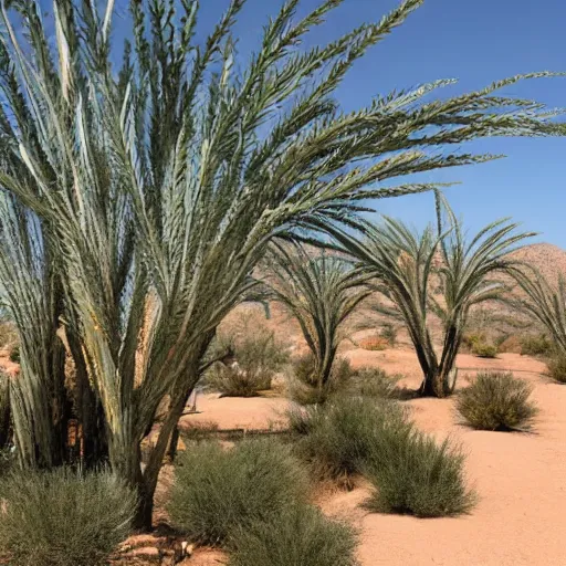 Image similar to biophilia architecture in the desert, plants, oasis