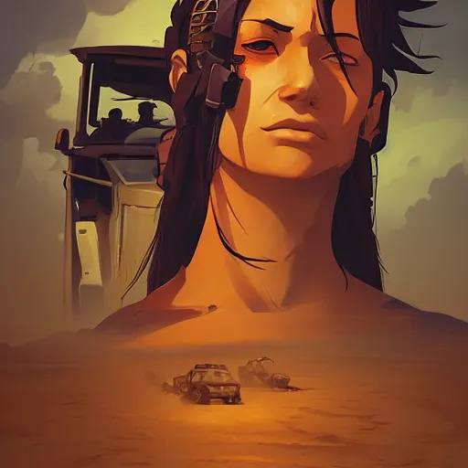 Image similar to face icon stylized minimalist mad max : fury road, loftis, cory behance hd by jesper ejsing, by rhads, makoto shinkai and lois van baarle, ilya kuvshinov, rossdraws global illumination