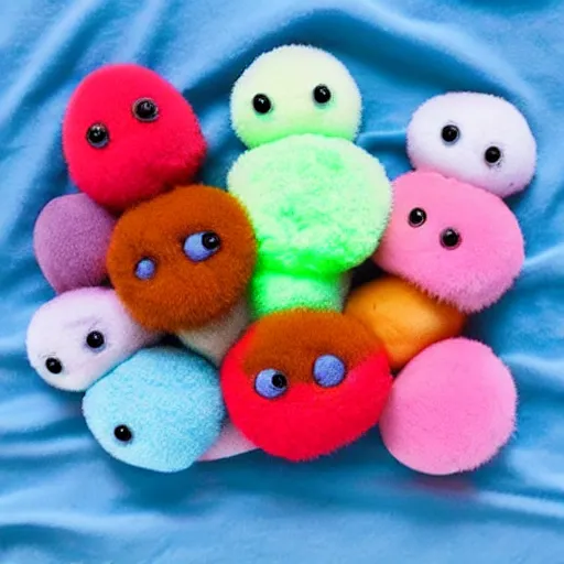 bacteria plush, cute fluffy microorganisms covering a | Stable ...