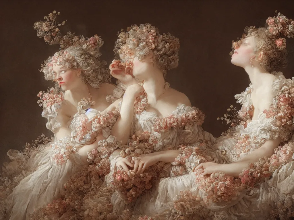 Prompt: portrait fragrance advertising campaign by jean honore fragonard, highly detailed, intricate