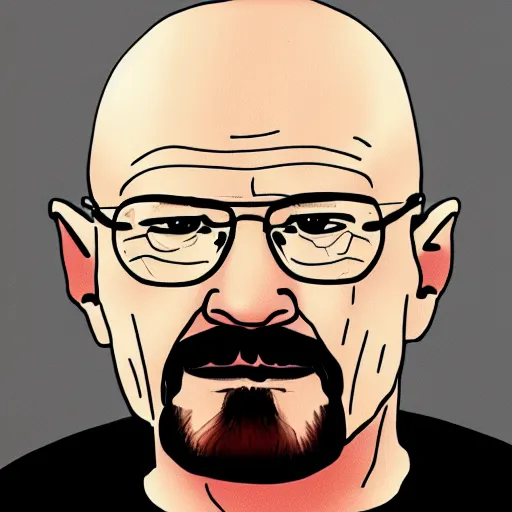 Image similar to ms paint walter white, poorly drawn