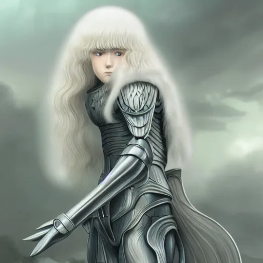 Image similar to griffith from berserk, highly detailed, digital painting, artstation, concept art, sharp focus, illustration