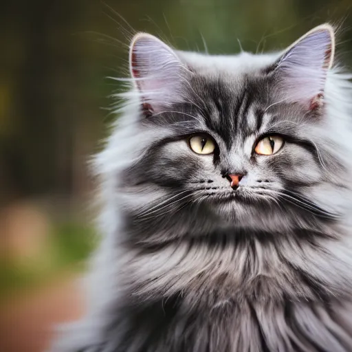 Image similar to a grey siberian cat with a crown, nikon de 5 0 mm f / 1. 2