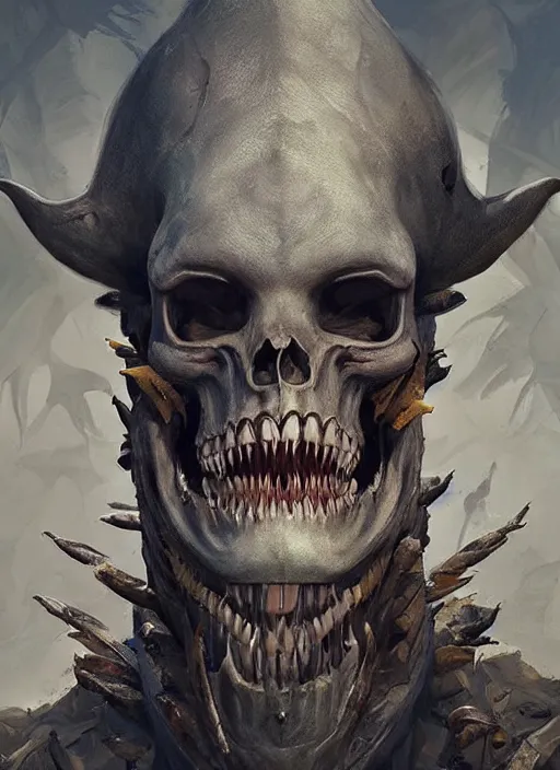 Prompt: a professional digital painting of a monster pirate with many jaws, beautiful bone structure, symmetrical facial features, intricate, elegant, concept art, sharp detail, focused, illustration, smooth render, art style by Ruan Jia and Mandy Jurgens and Ian Spriggs and William-Adolphe Bouguerea